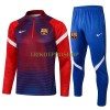 FC Barcelona Sweatshirts Anzüge Suit Quarter-zip 2021-22 Blau Rote Für Herren